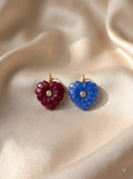 handcaving heart with center Cz stone 18K gold plating