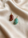 Penuts carving pendents with 18 k plating and CZ stones