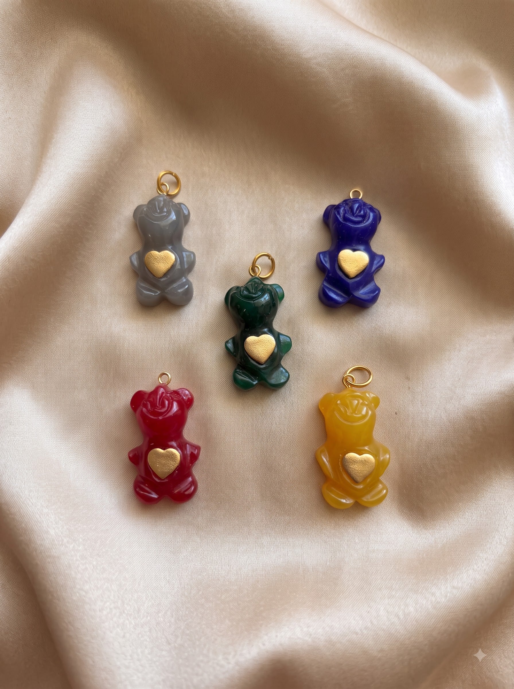 carving gummy Bears with belly heart